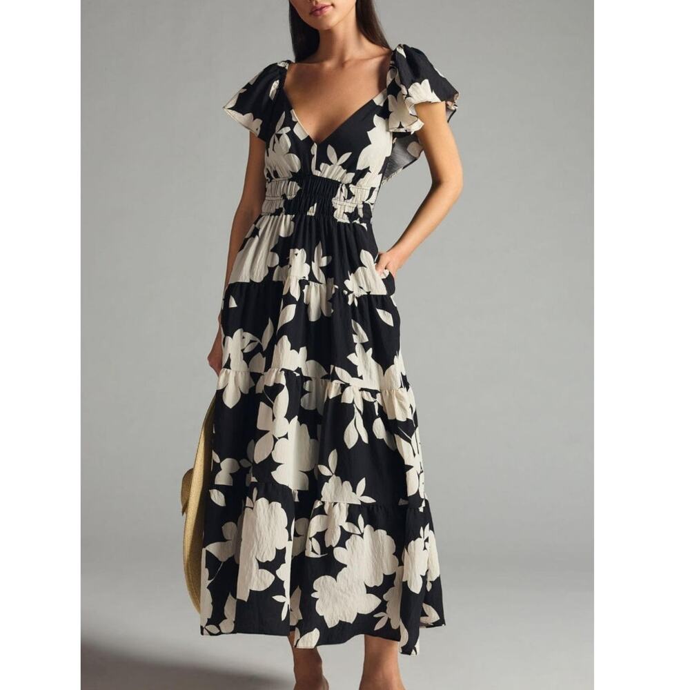 Silverlake Flutter-Sleeve Dress Anthropologie• Size L